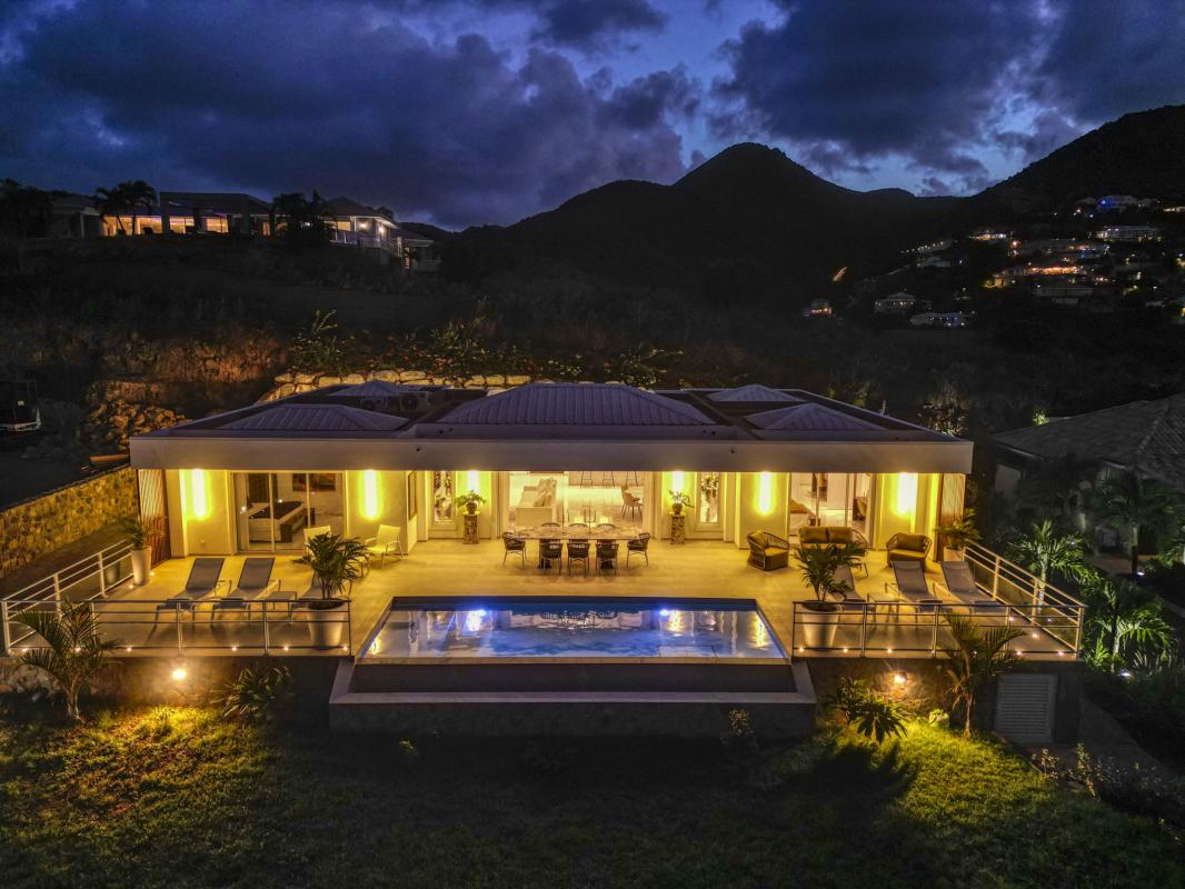 42 Location villa Baie Orientale Saint Martin_de nuit
